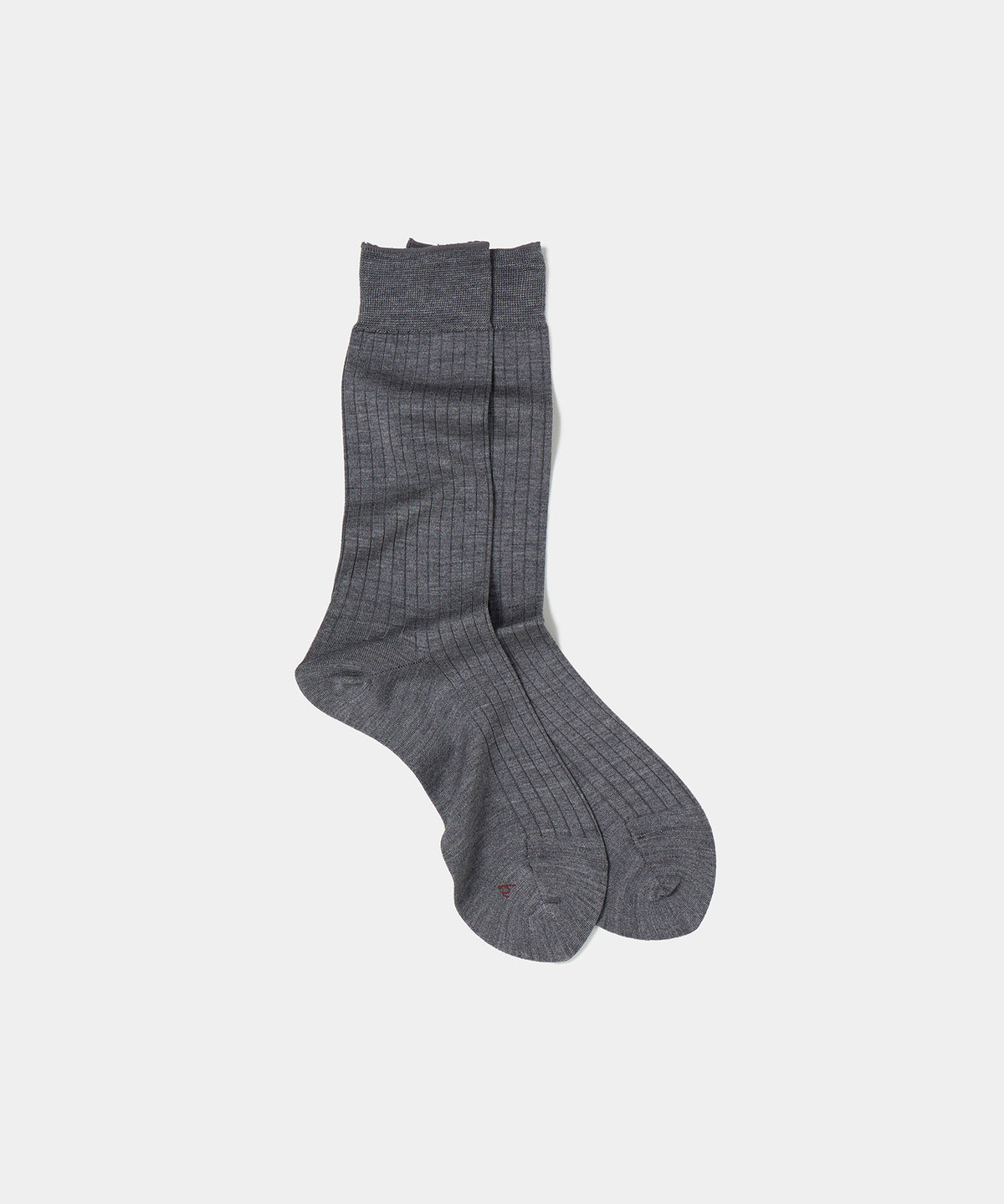 Silk Wide Ribbed Socks - Grey