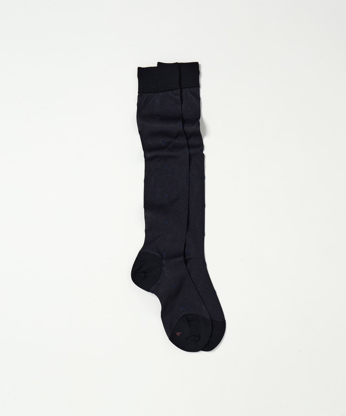 Heart Dot Sheer Knee High Socks - Black