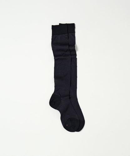 Heart Dot Sheer Knee High Socks - Black