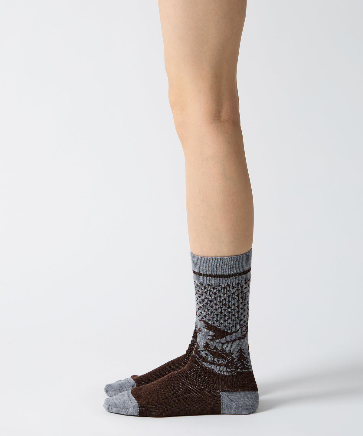 Landscape Jacquard Socks - Brown