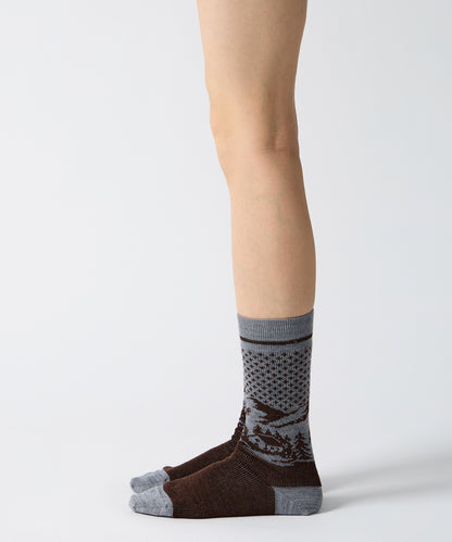 Landscape Jacquard Socks - Brown
