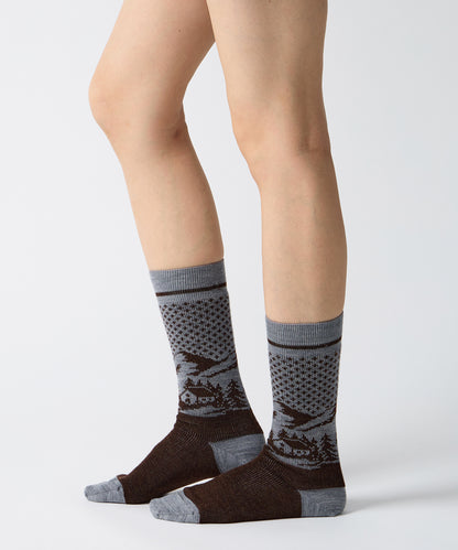 Landscape Jacquard Socks - Brown