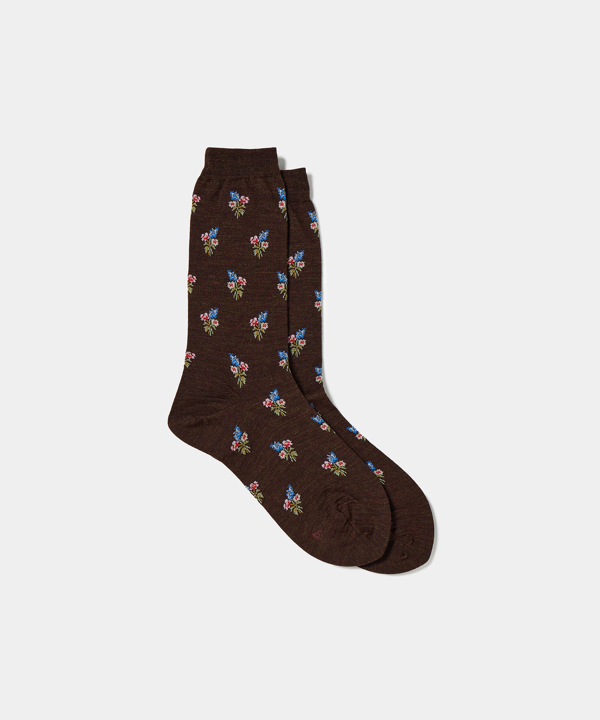 Small Bouquet Socks - Dark Brown