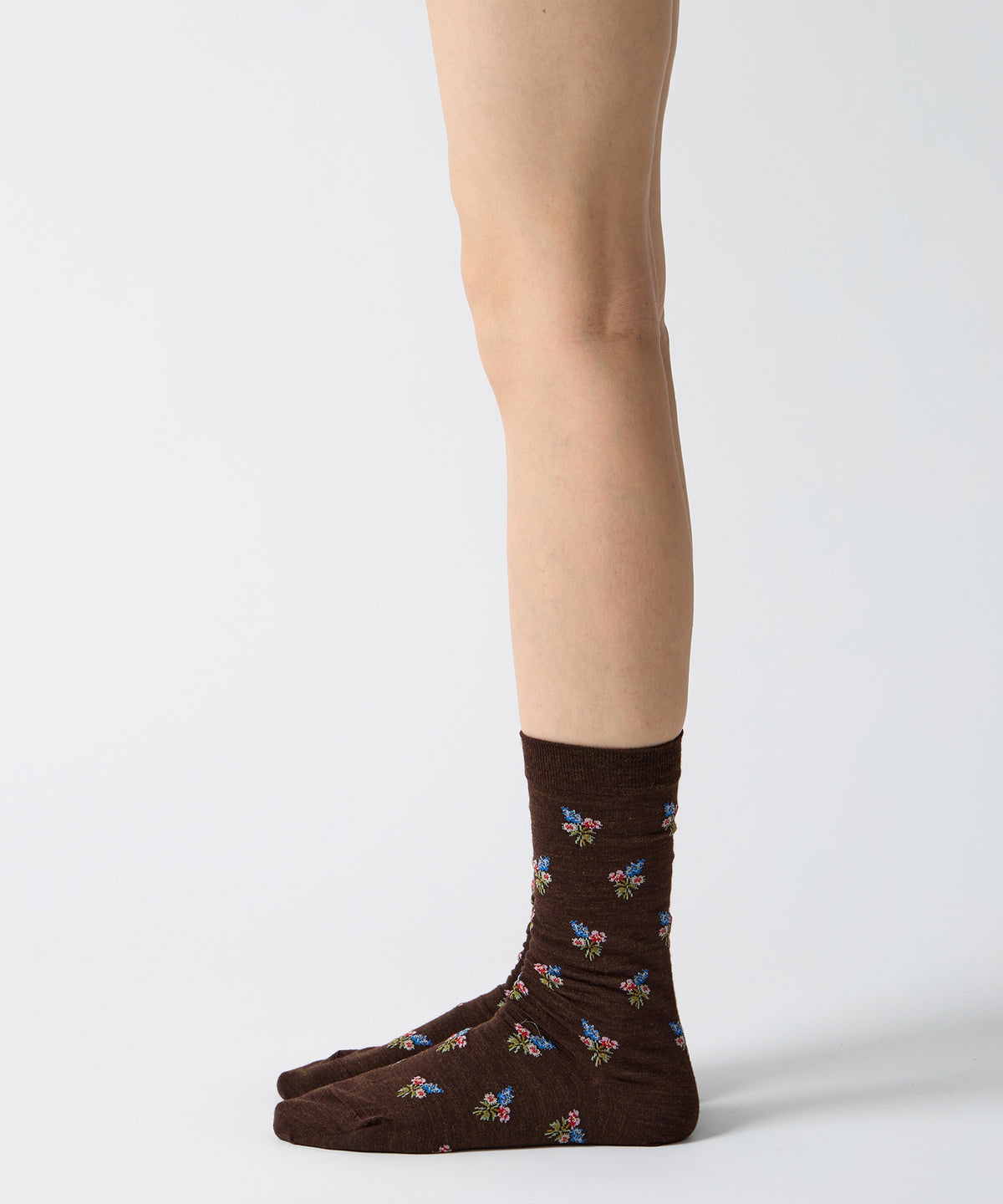 Small Bouquet Socks - Dark Brown