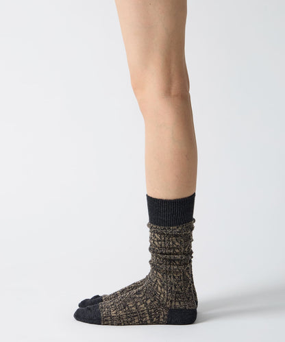 Mélange Cable Socks - Charcoal