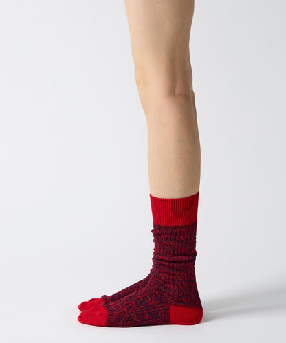 Mélange Cable Socks - Red