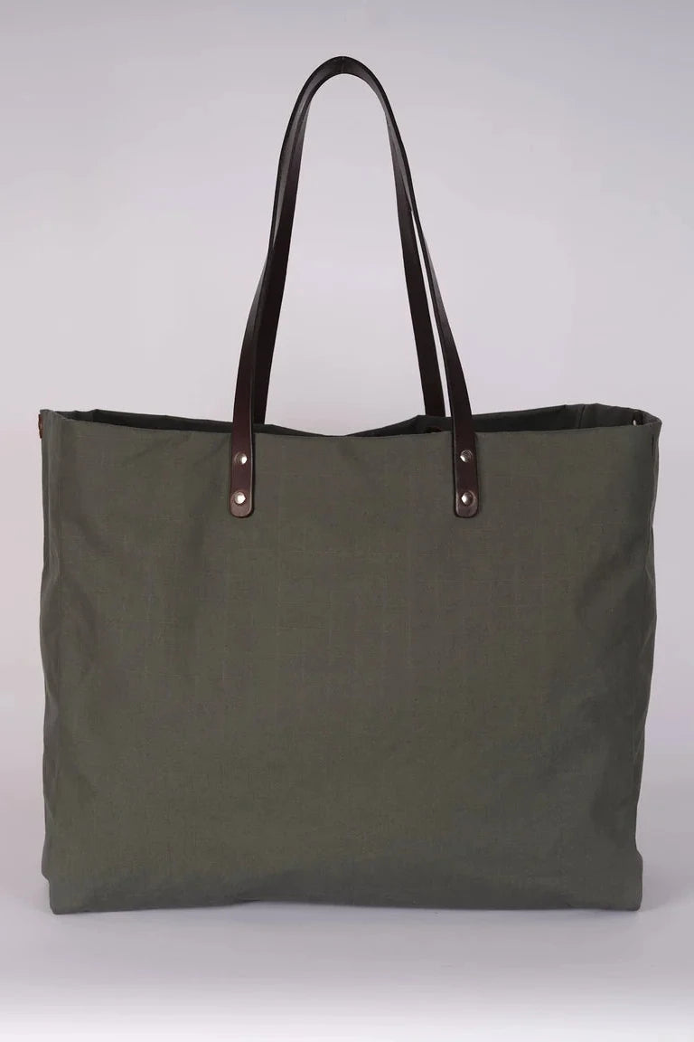 Grid Midi Tote - Green