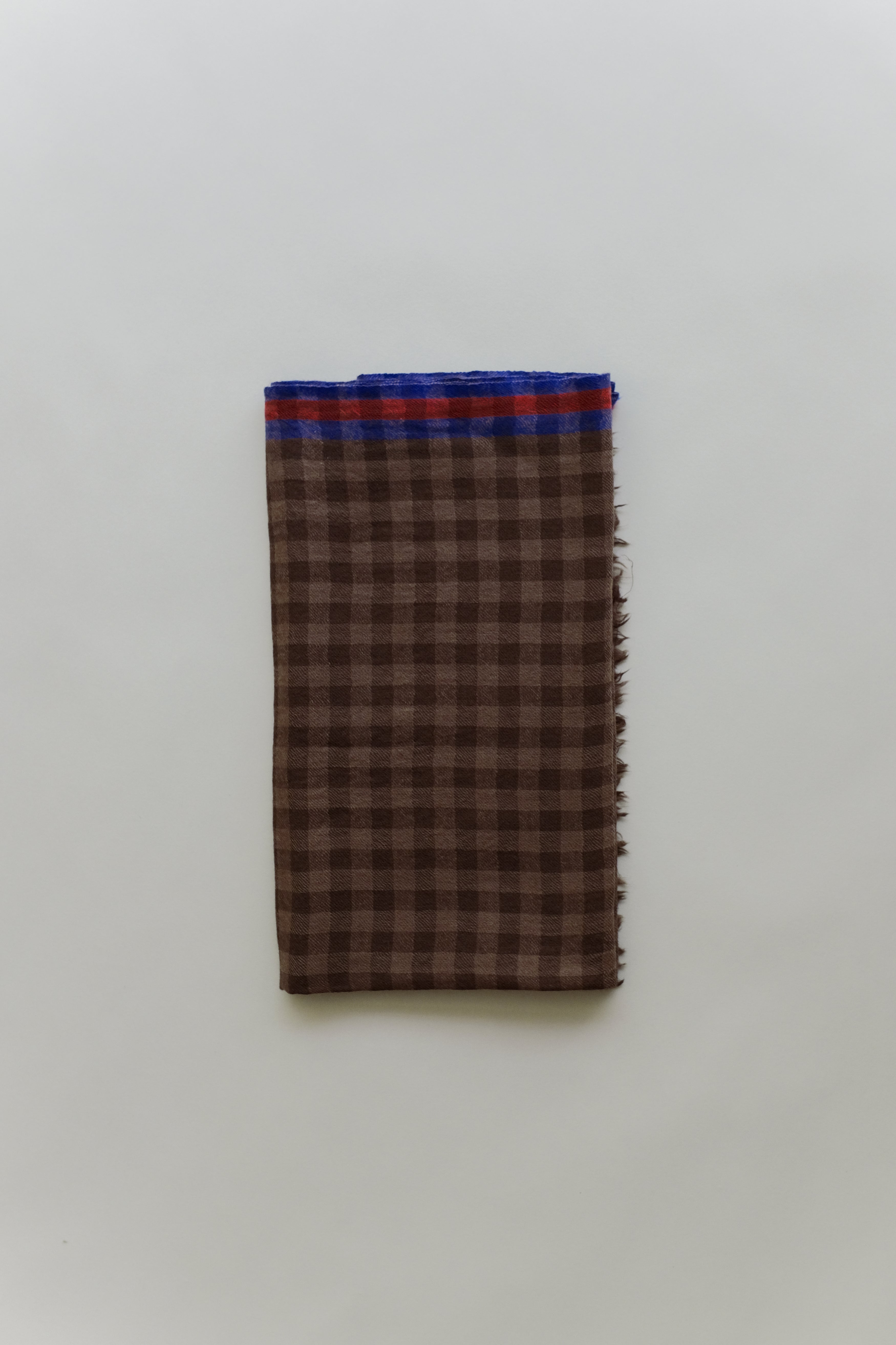 Tess Handloom Merino Scarf in Brown Check