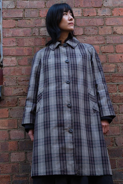 Oversized Wax Louis Coat - Tartan