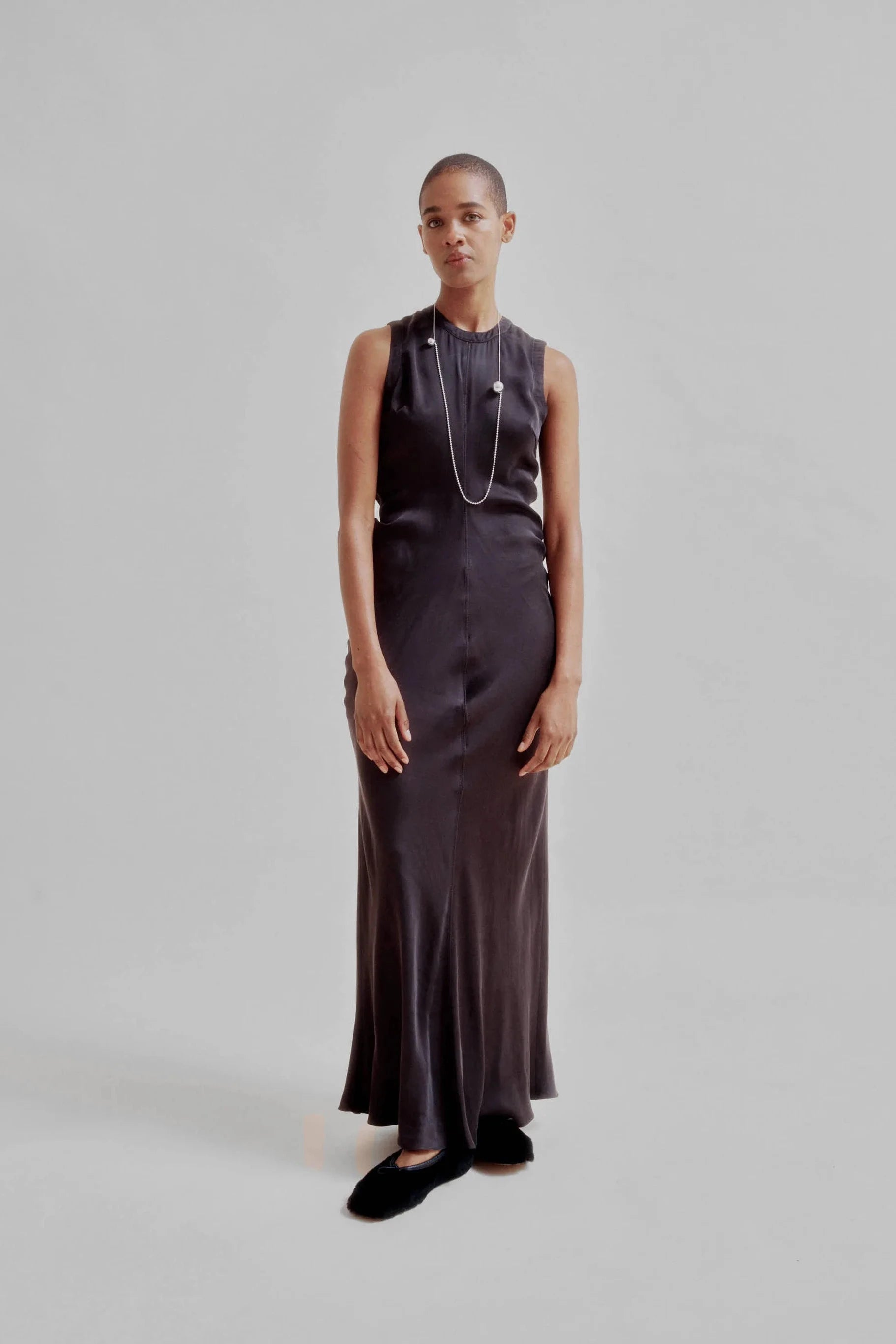 Draped Waist Dress in Black