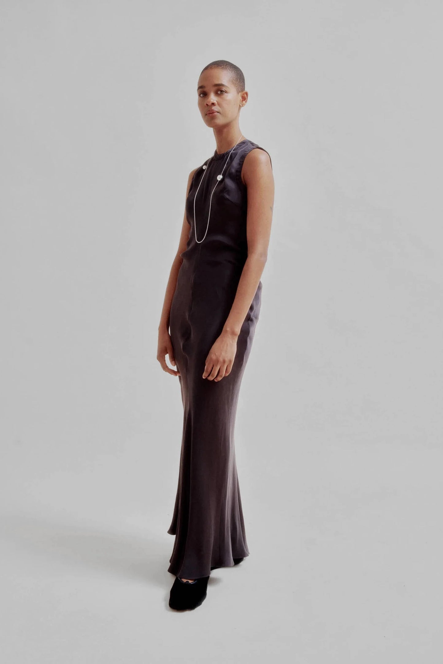 Draped Waist Dress in Black