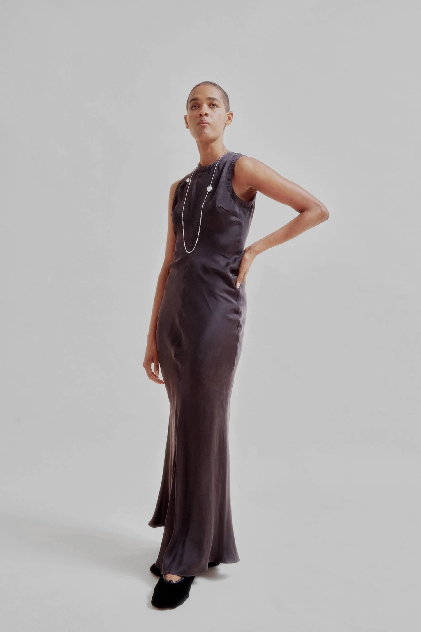 Draped Waist Dress in Black