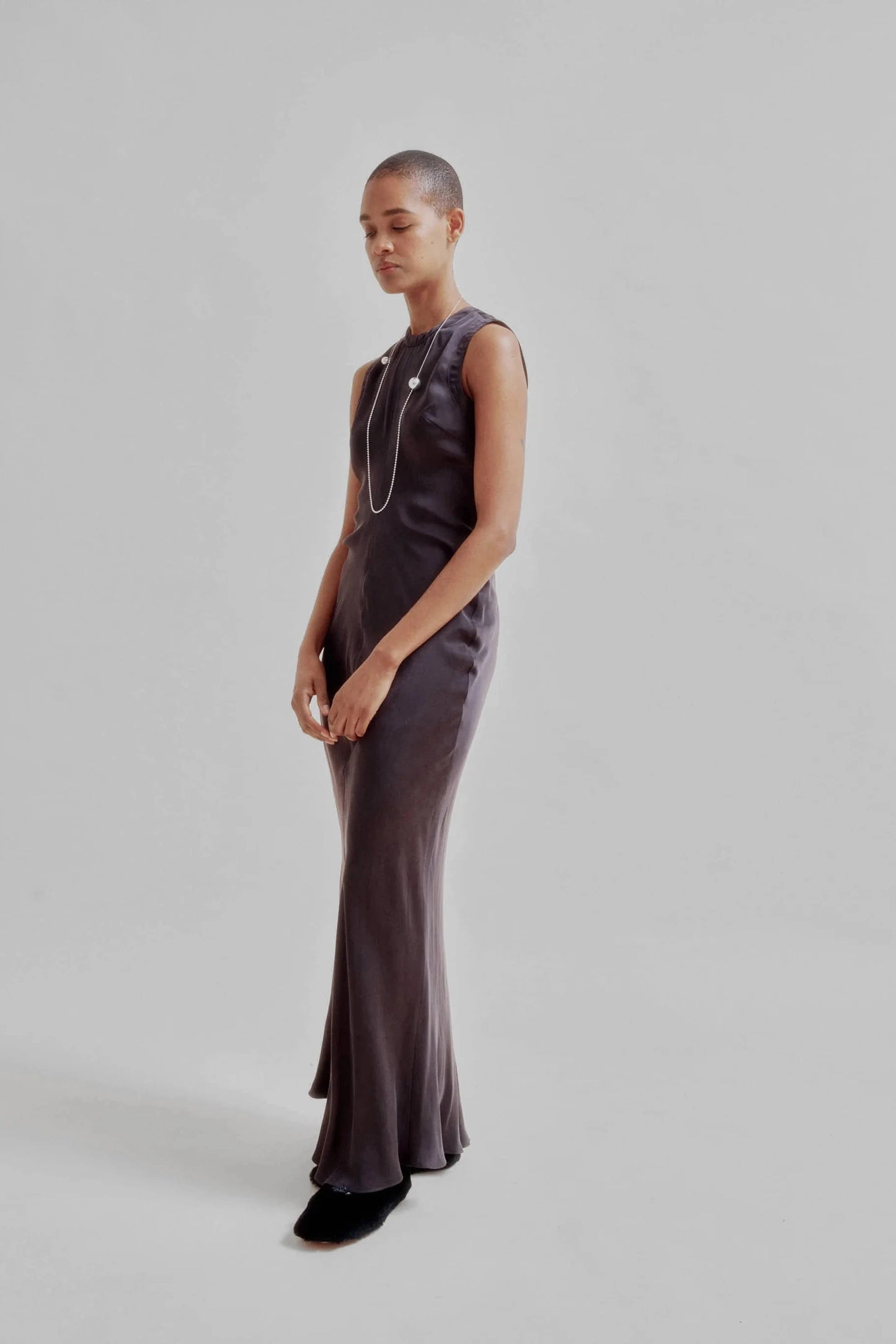 Draped Waist Dress in Black
