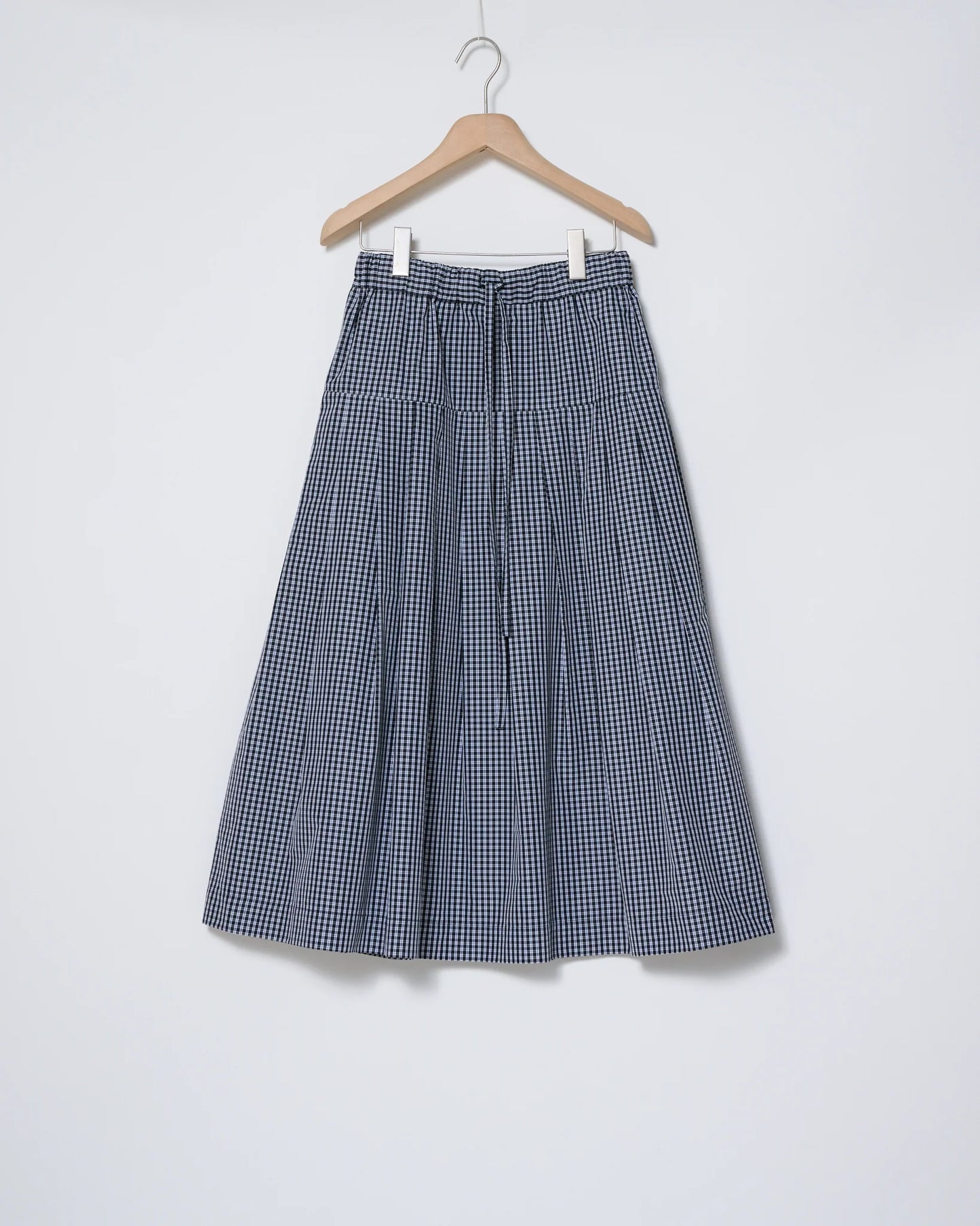 Check Taffeta Pleated Skirt
