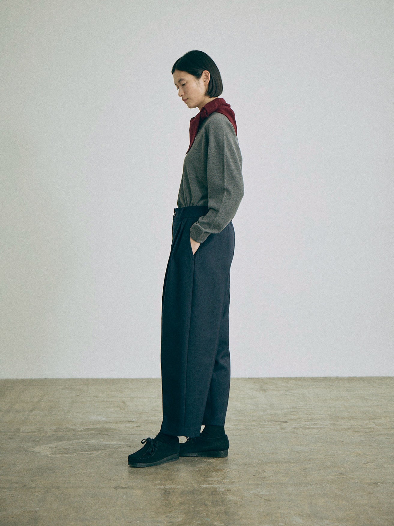 Leno Wool Pant - Navy