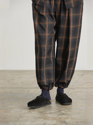 Hakama-W Pants in Brown Check