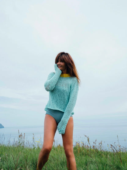 Hazy Sweater - Mint & Yellow