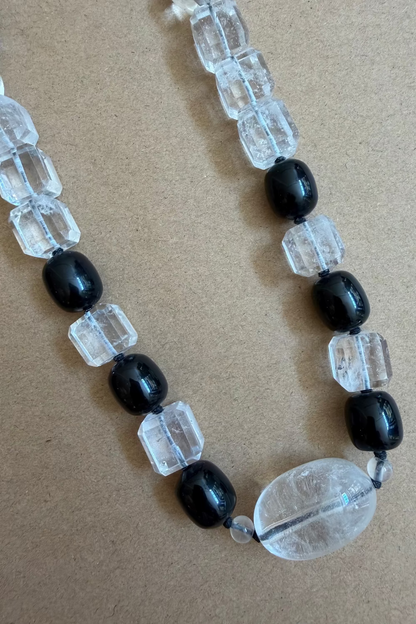 Rock Crystal & Onyx Necklace