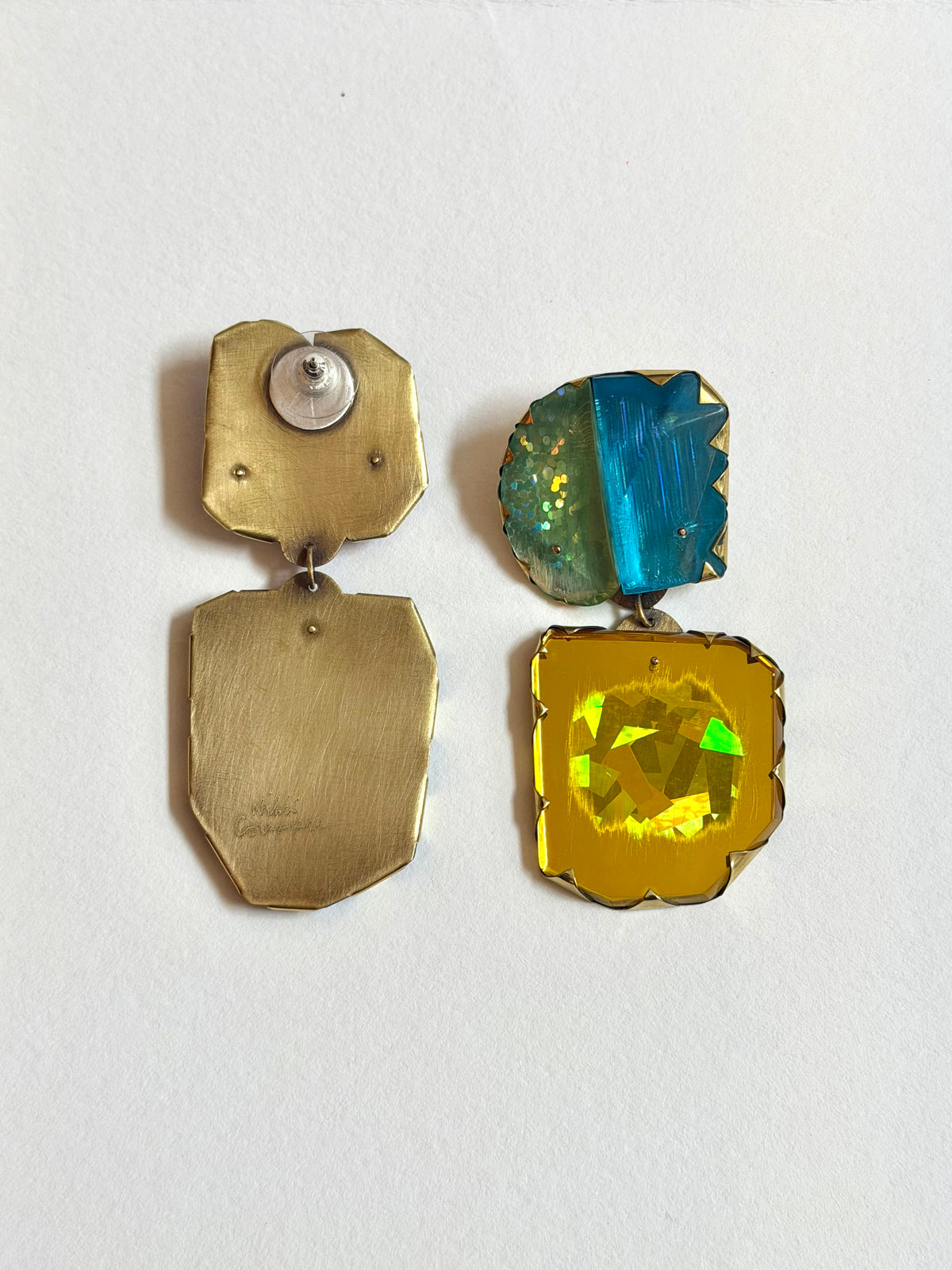 Cocktail Earring - Red & Blue