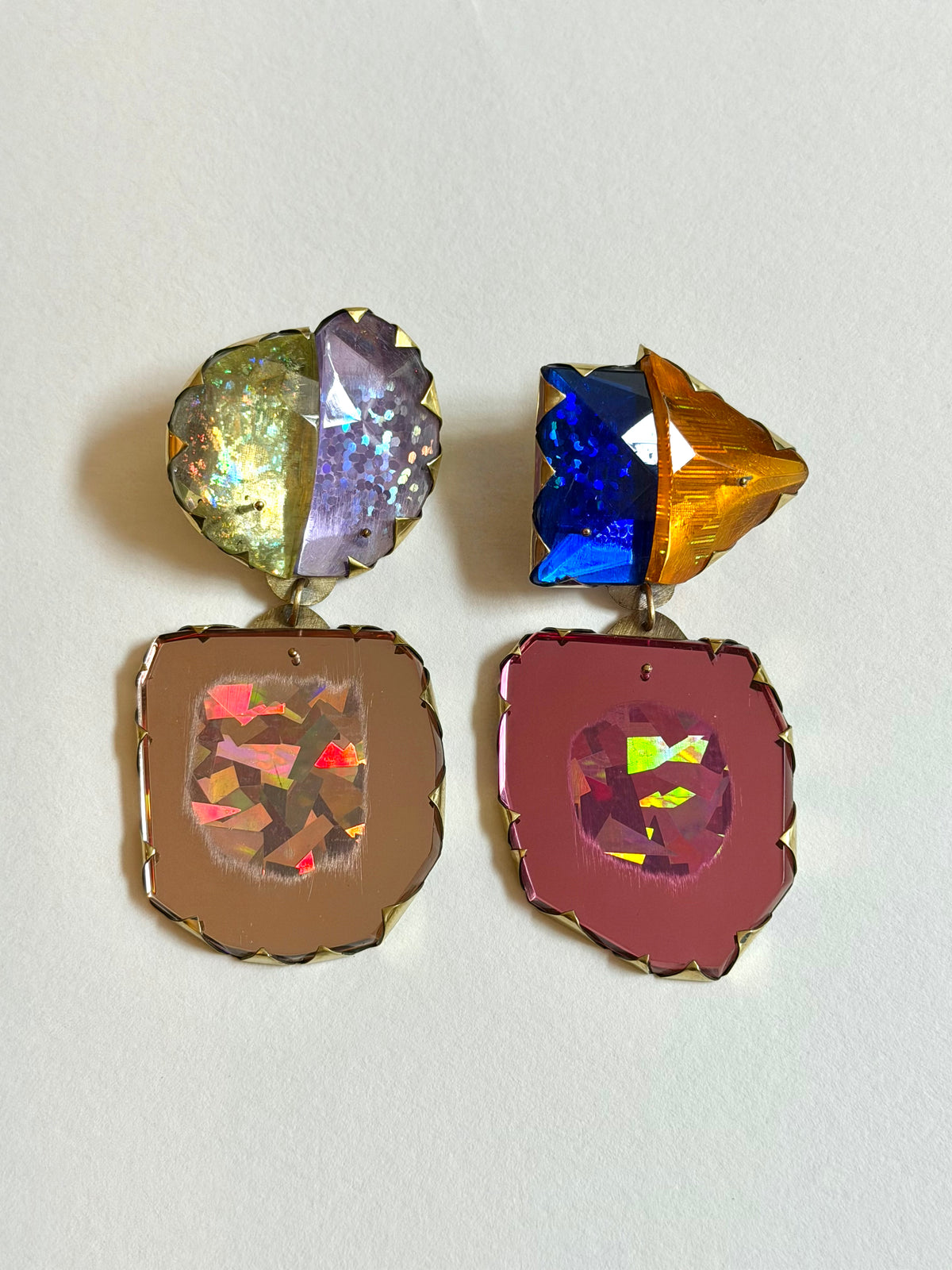 Cocktail Earring - Orange & Purple