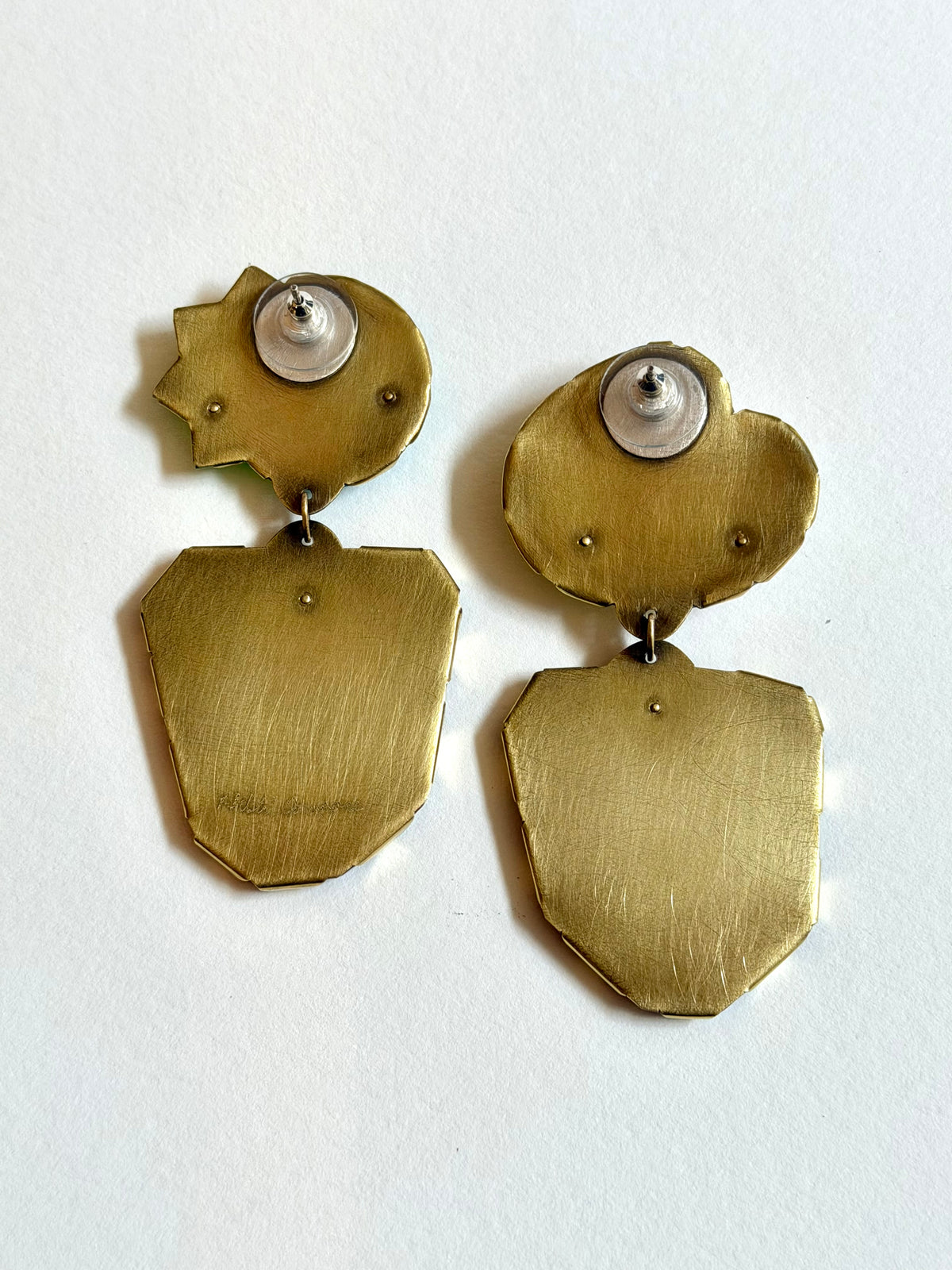 Cocktail Earring - Pink Heart & Orange