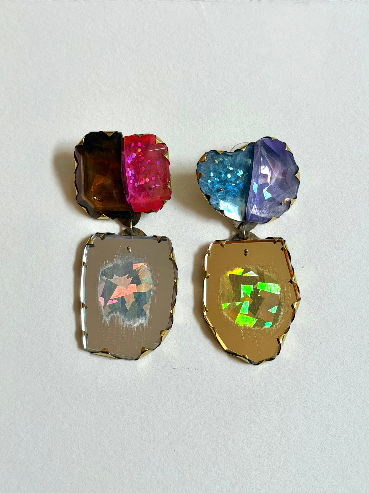 Cocktail Earring - Pink & Blue
