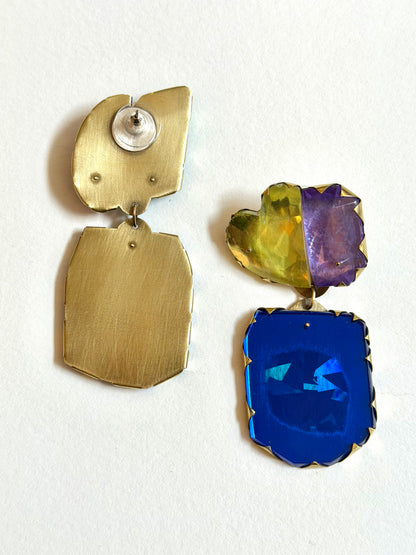 Cocktail Earring - Yellow & Green
