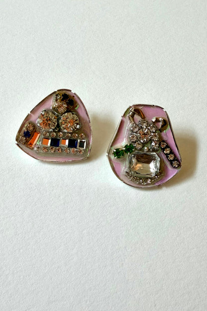 Rhinestone Studs - Iridescent Pink