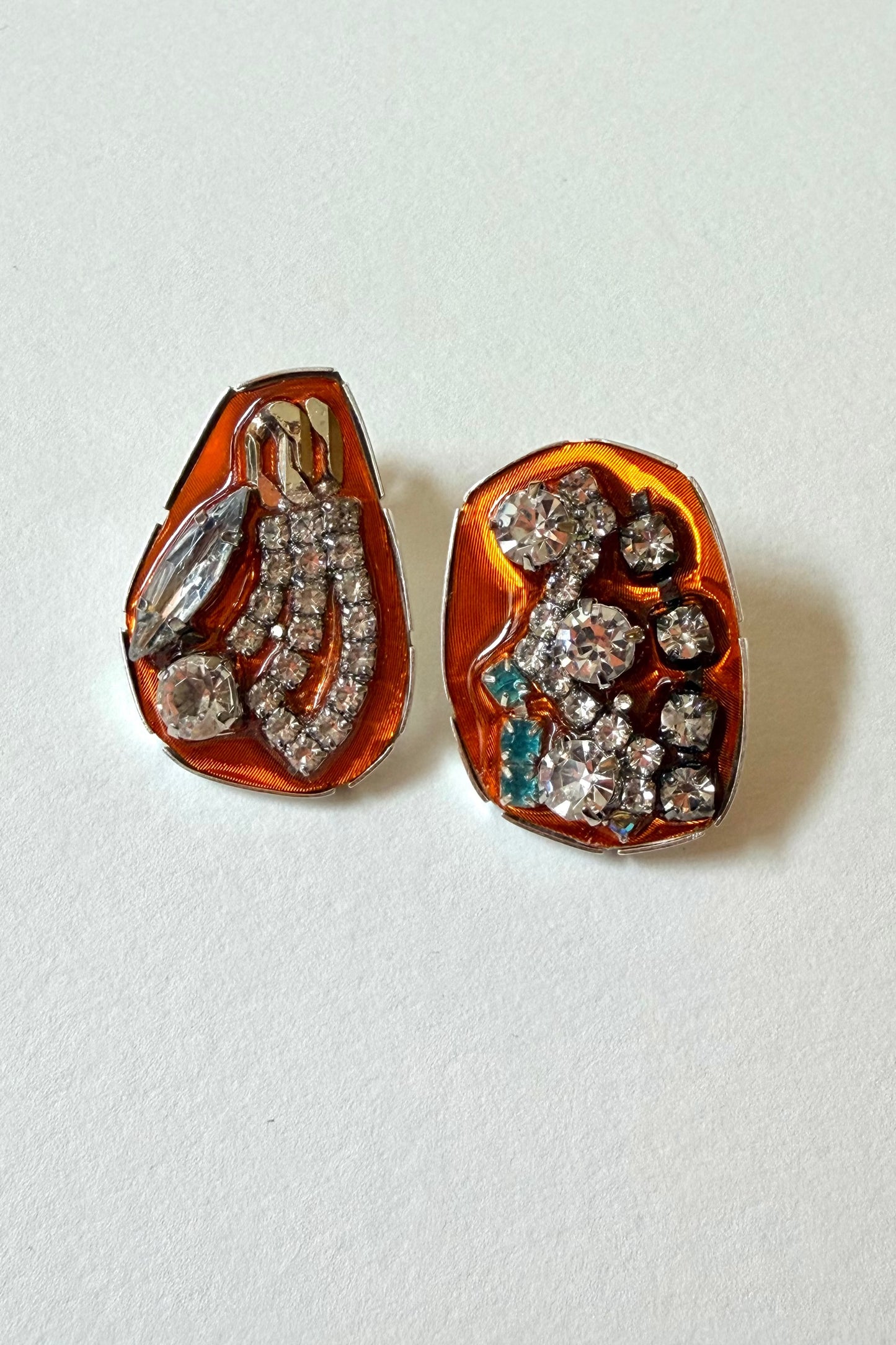 Rhinestone Studs - Orange