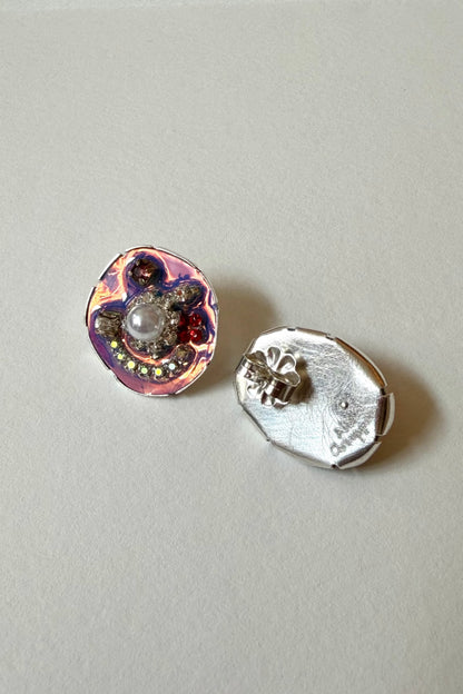 Rhinestone Studs - Iridescent Purple