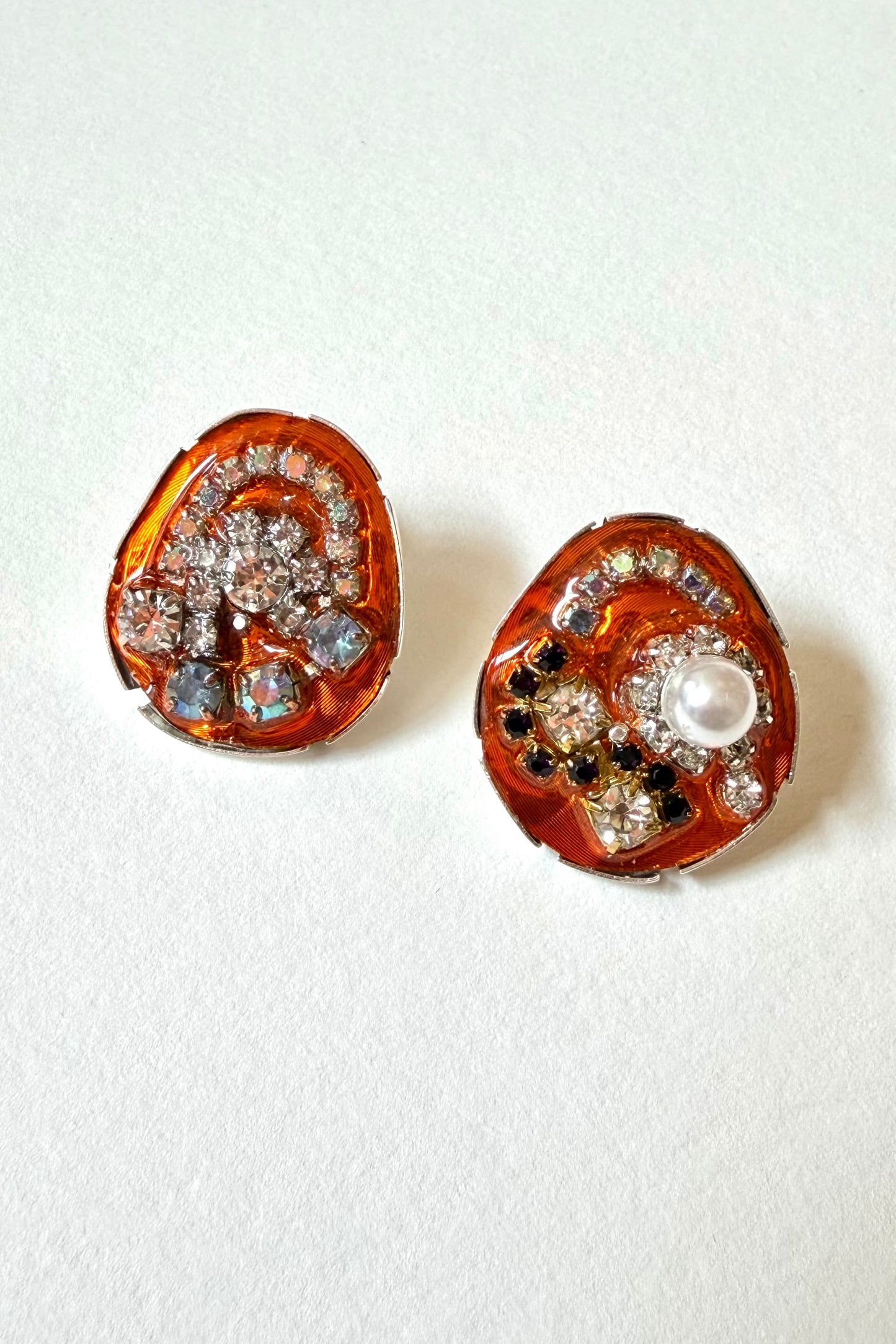 Rhinestone Studs - Orange