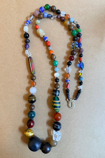 Multi-Bead Glass Necklace - Agate