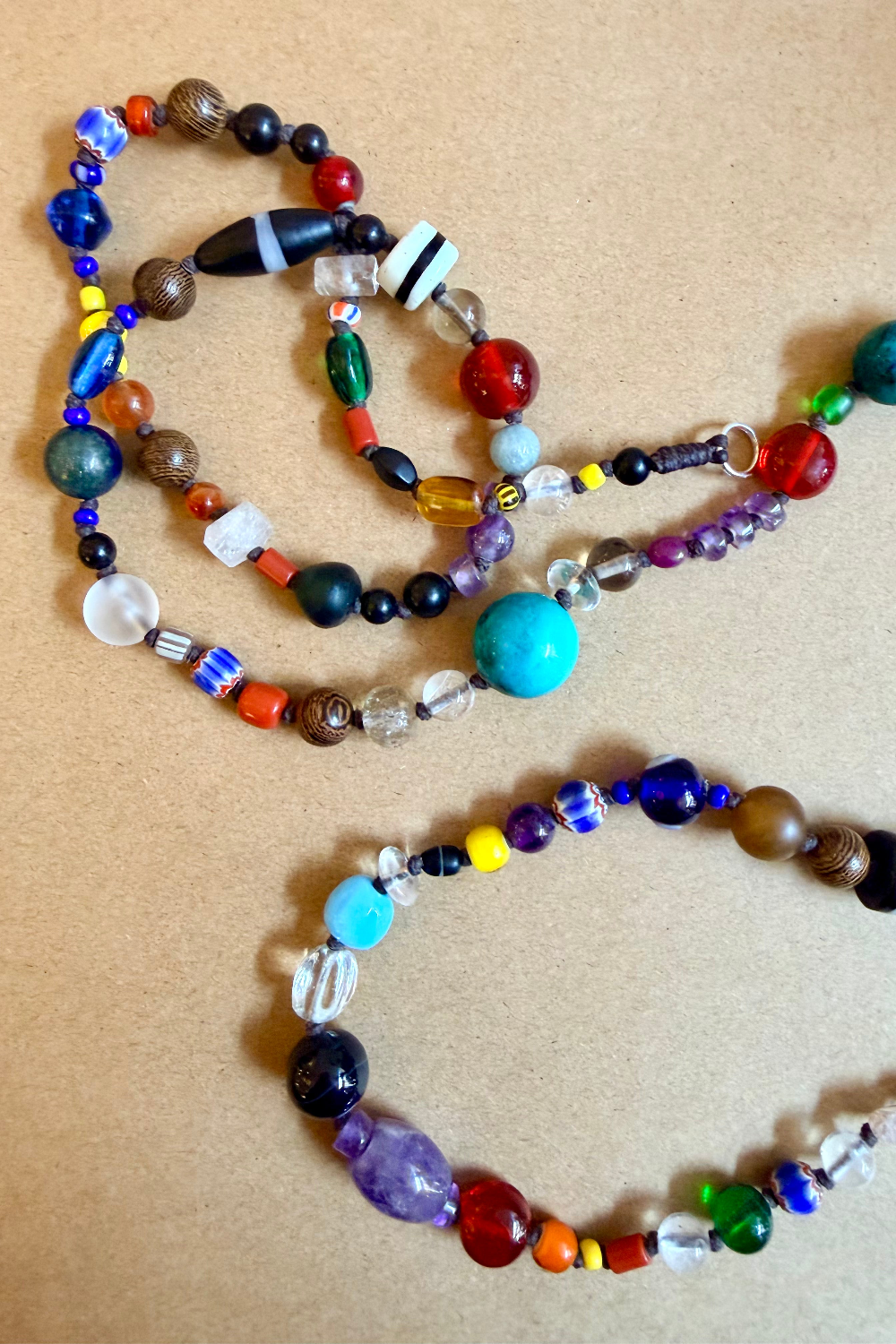 Multi-Bead Glass Necklace - Turquoise