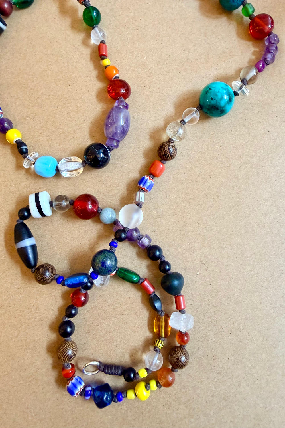 Multi-Bead Glass Necklace - Turquoise