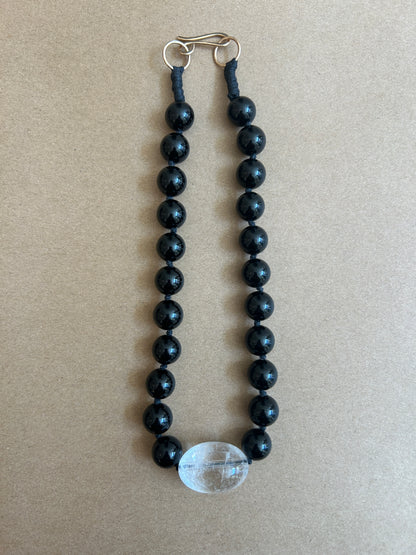 Onyx and Rock Crystal Necklace