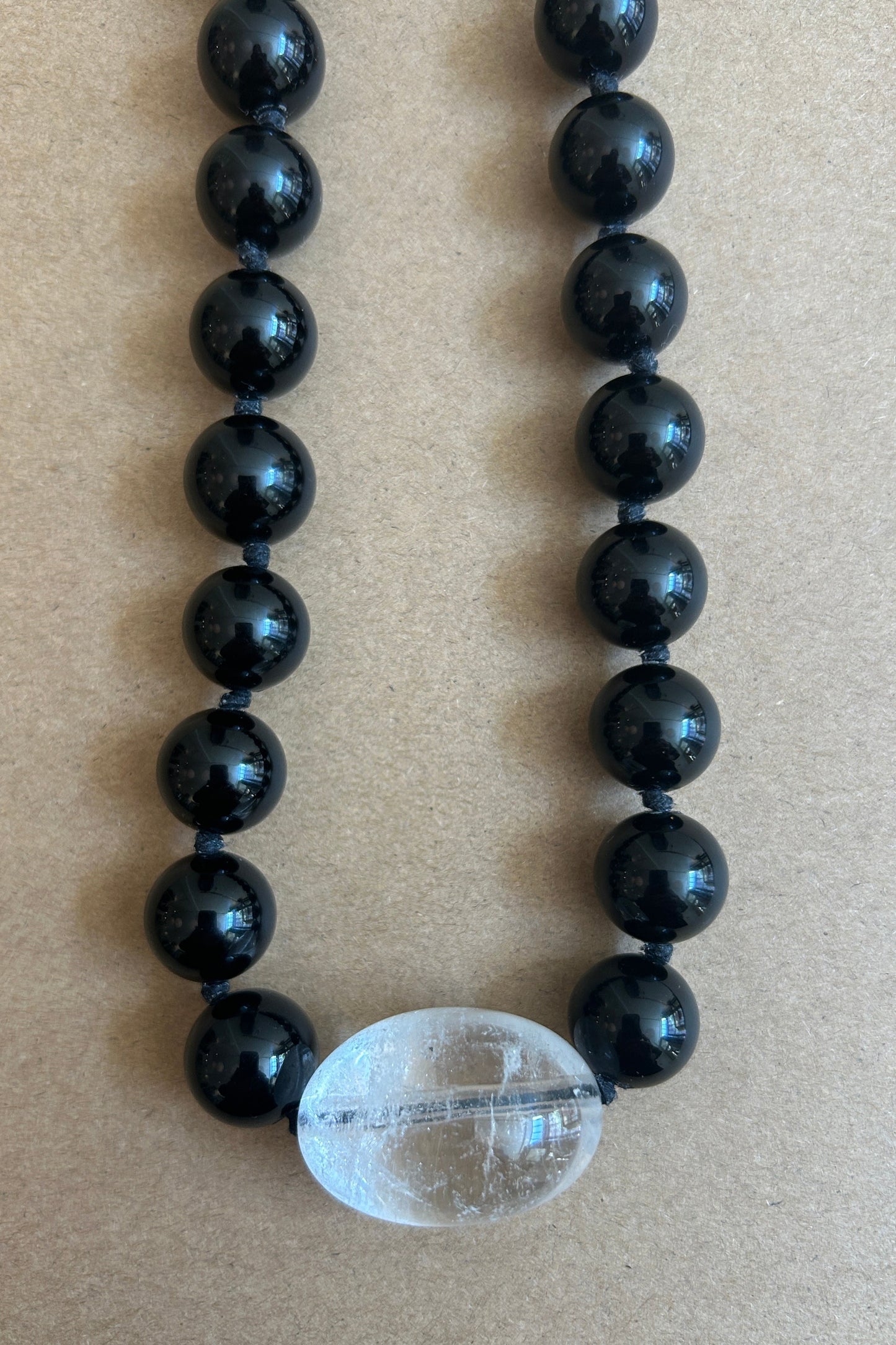 Onyx and Rock Crystal Necklace