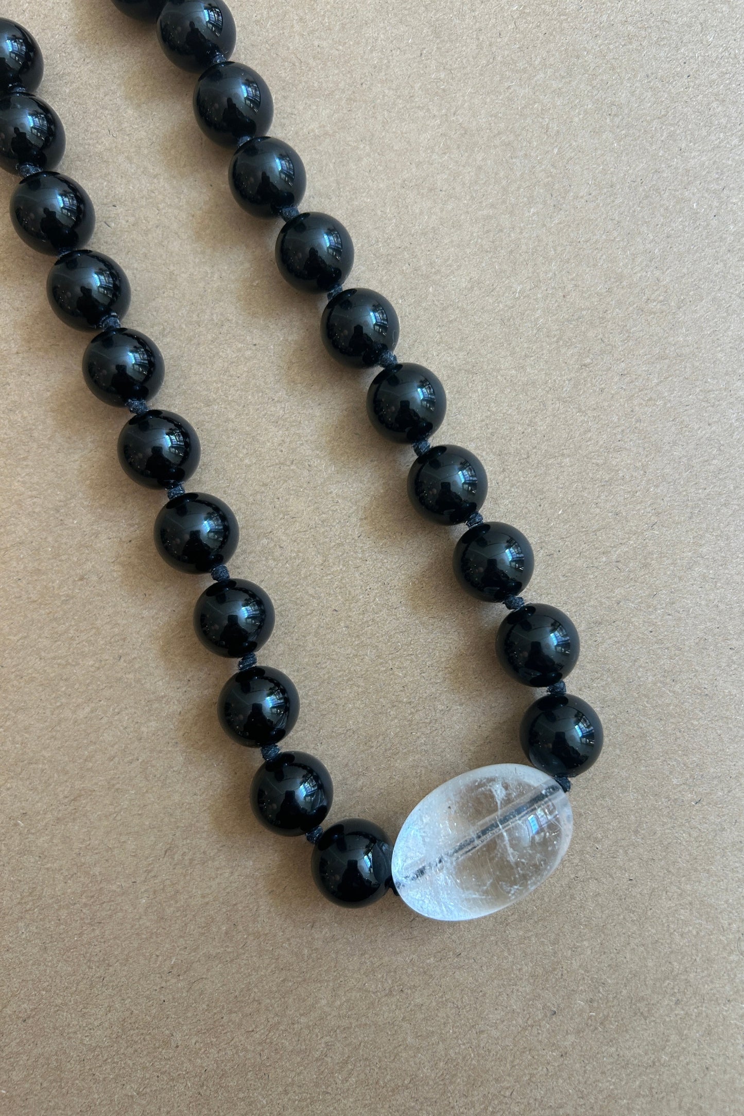 Onyx and Rock Crystal Necklace