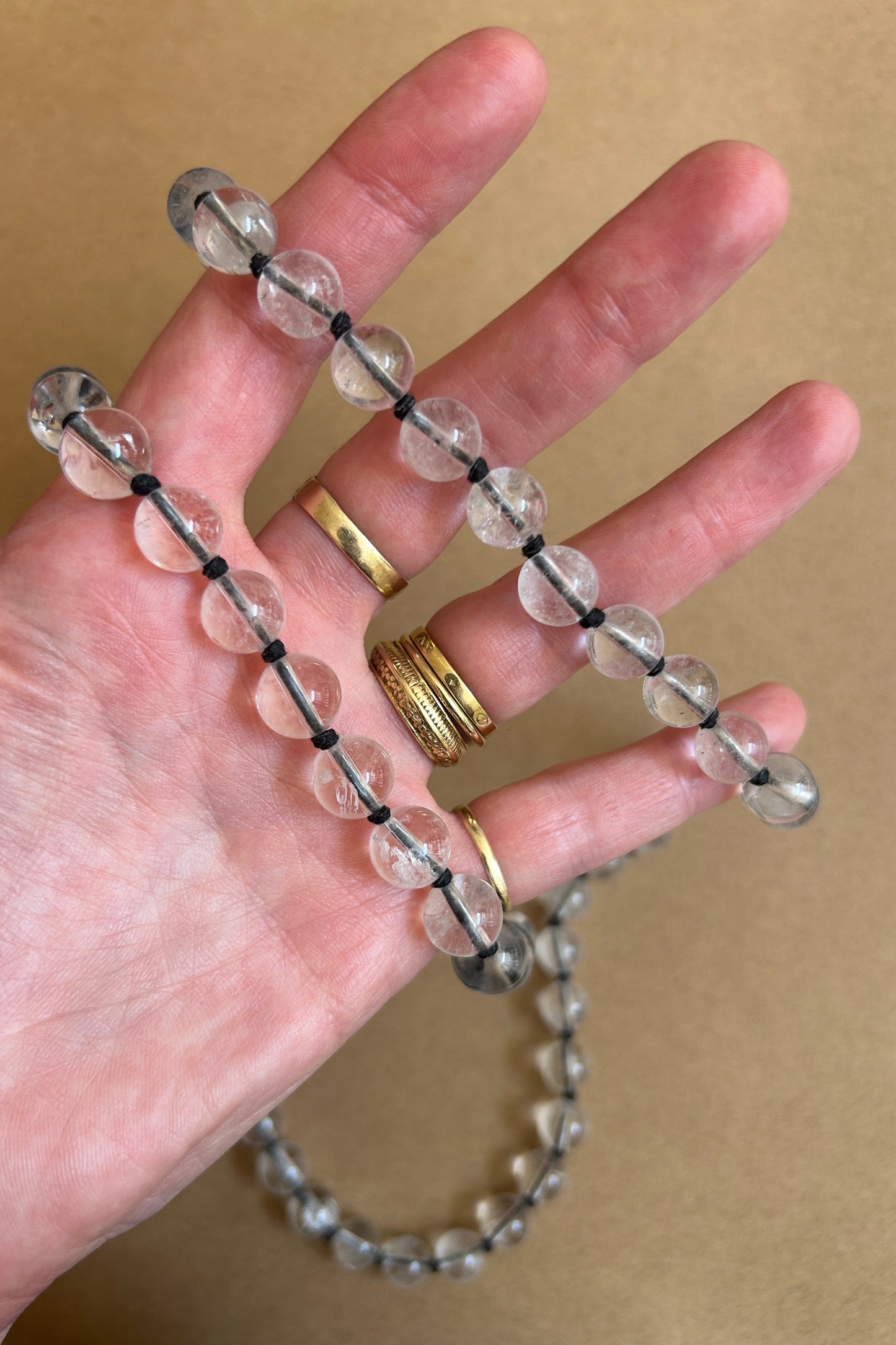 Long Rock Crystal Necklace