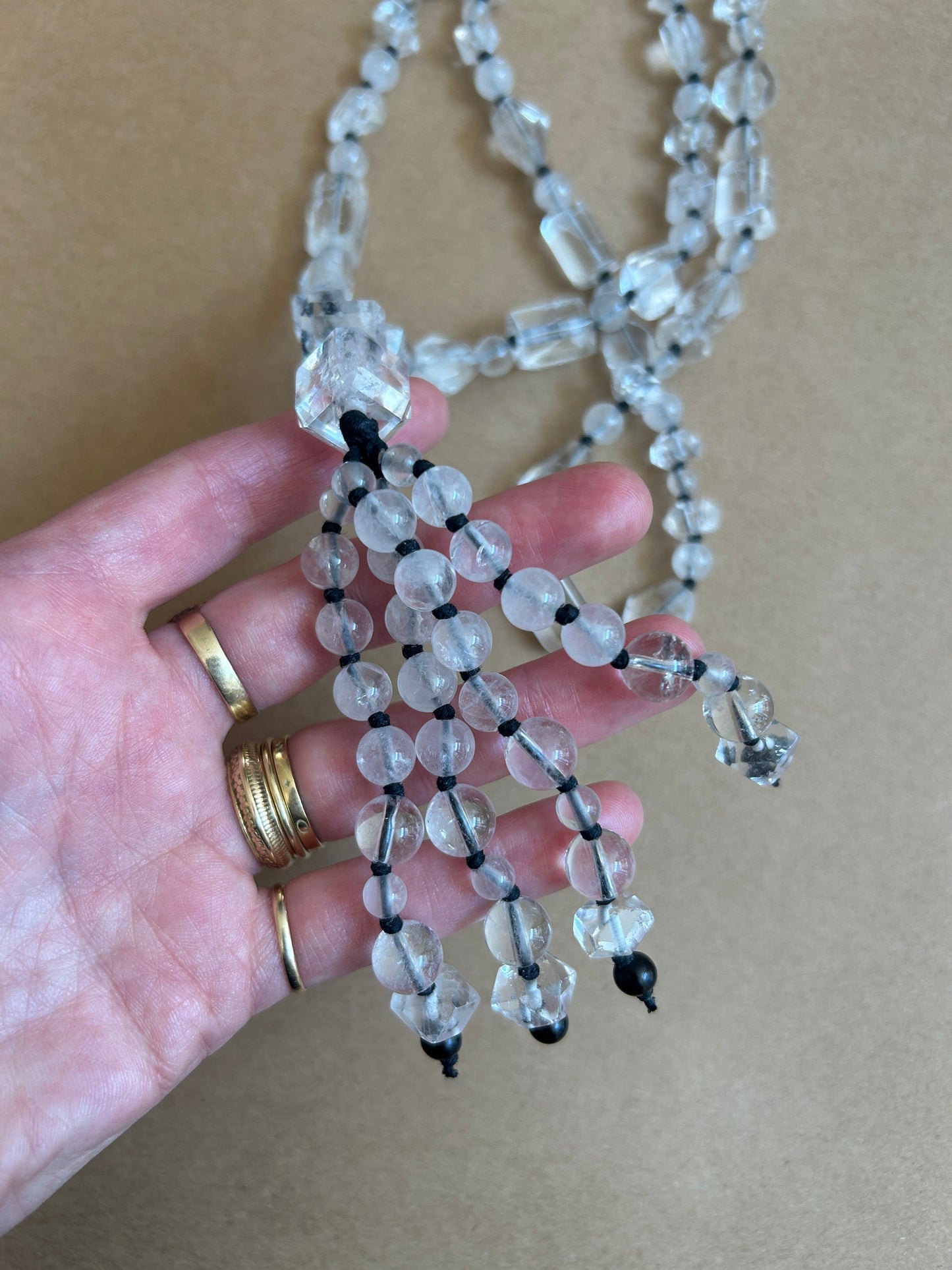 Rock Crystal Tassel Necklace