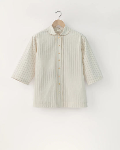 Jane Blouse - Creme Pencil Stripe