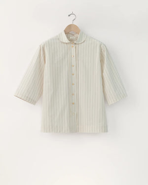 Jane Blouse - Creme Pencil Stripe