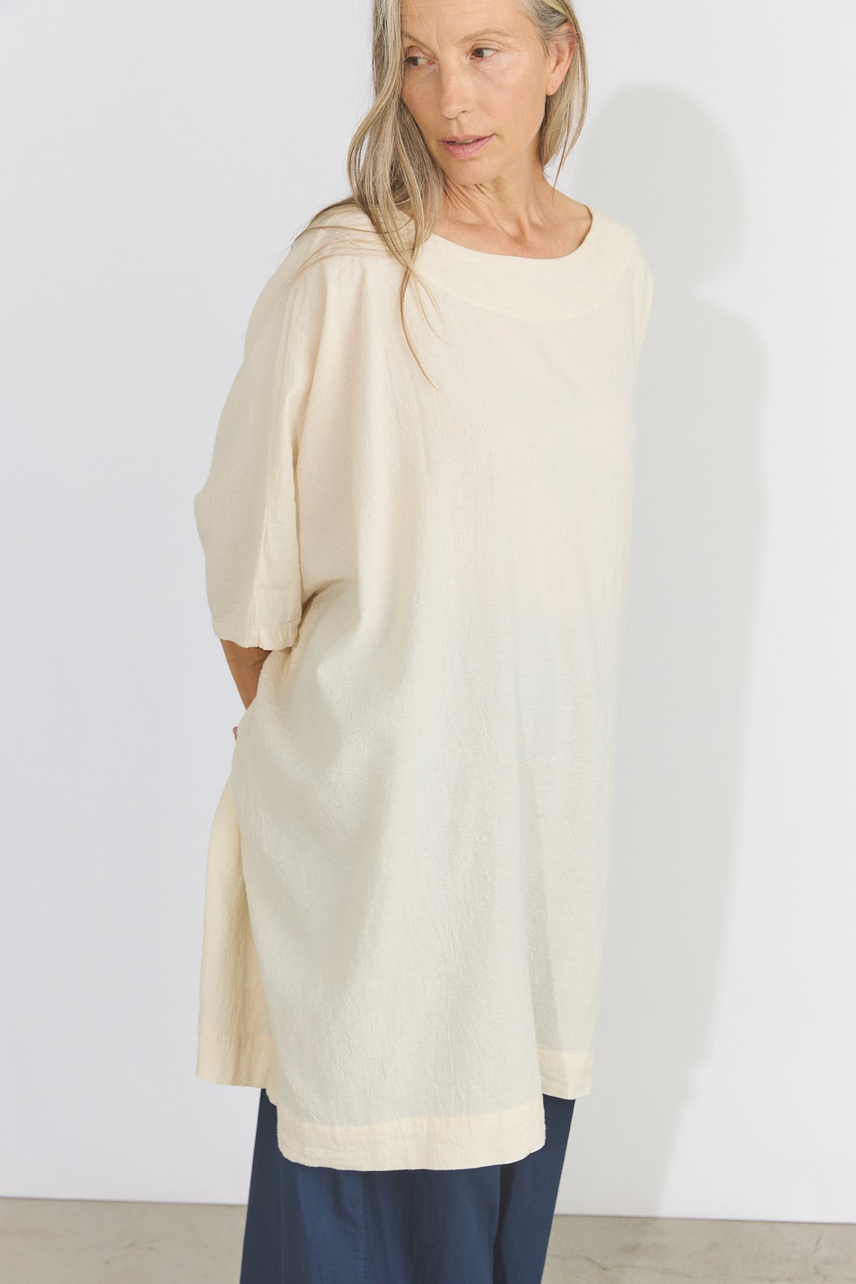 Corse Cotton Box Dress - Cream