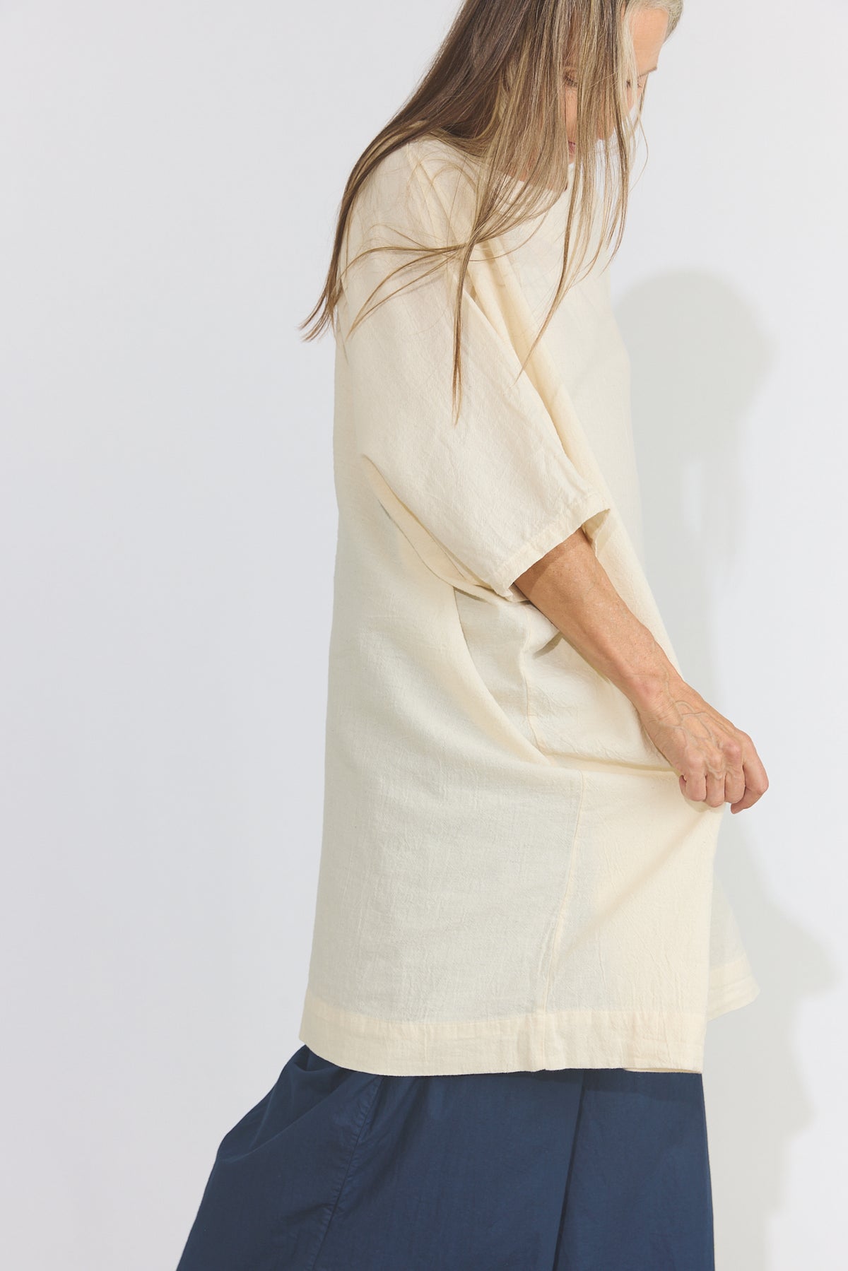 Corse Cotton Box Dress - Cream