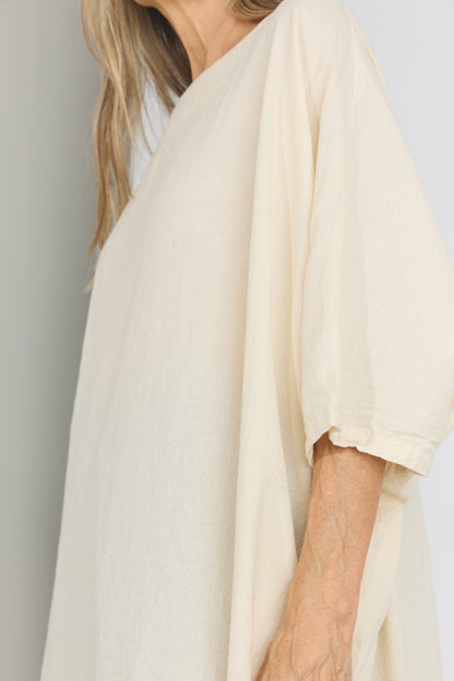 Corse Cotton Box Dress - Cream