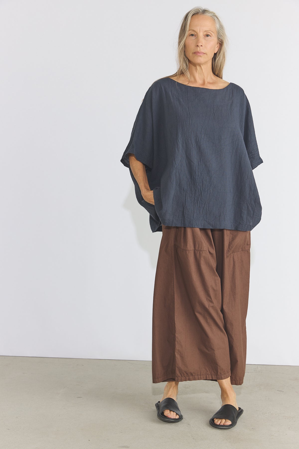 Corse Cotton Box Top - Charcoal