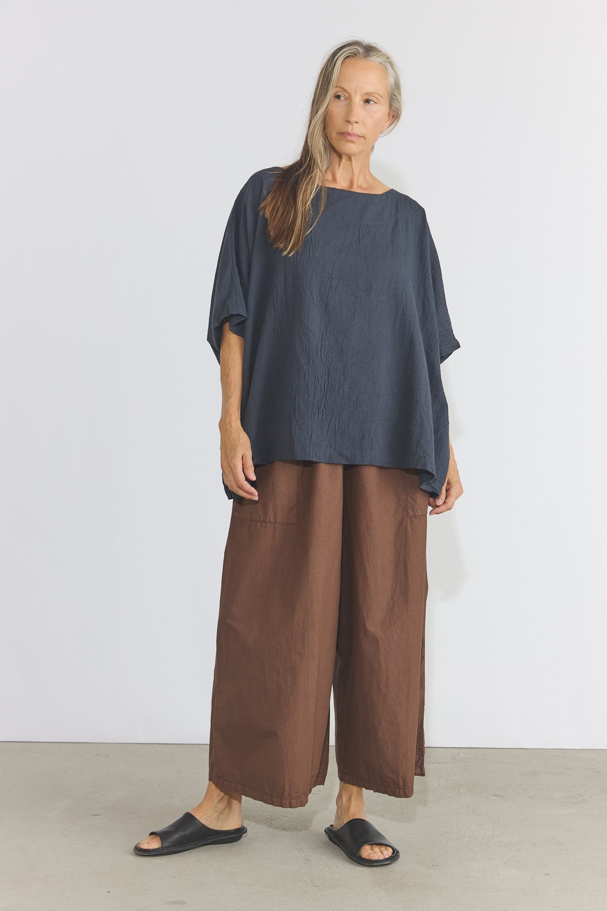Corse Cotton Box Top - Charcoal