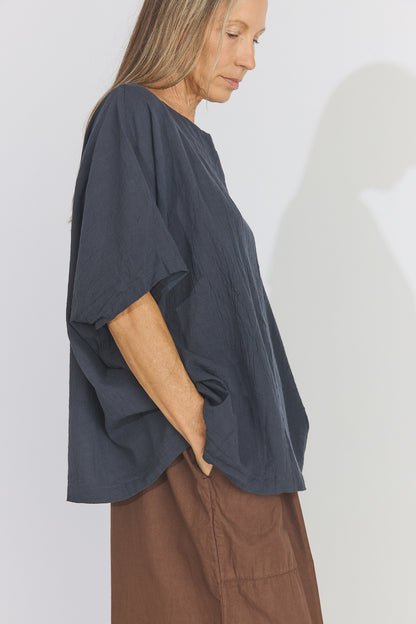 Corse Cotton Box Top - Charcoal