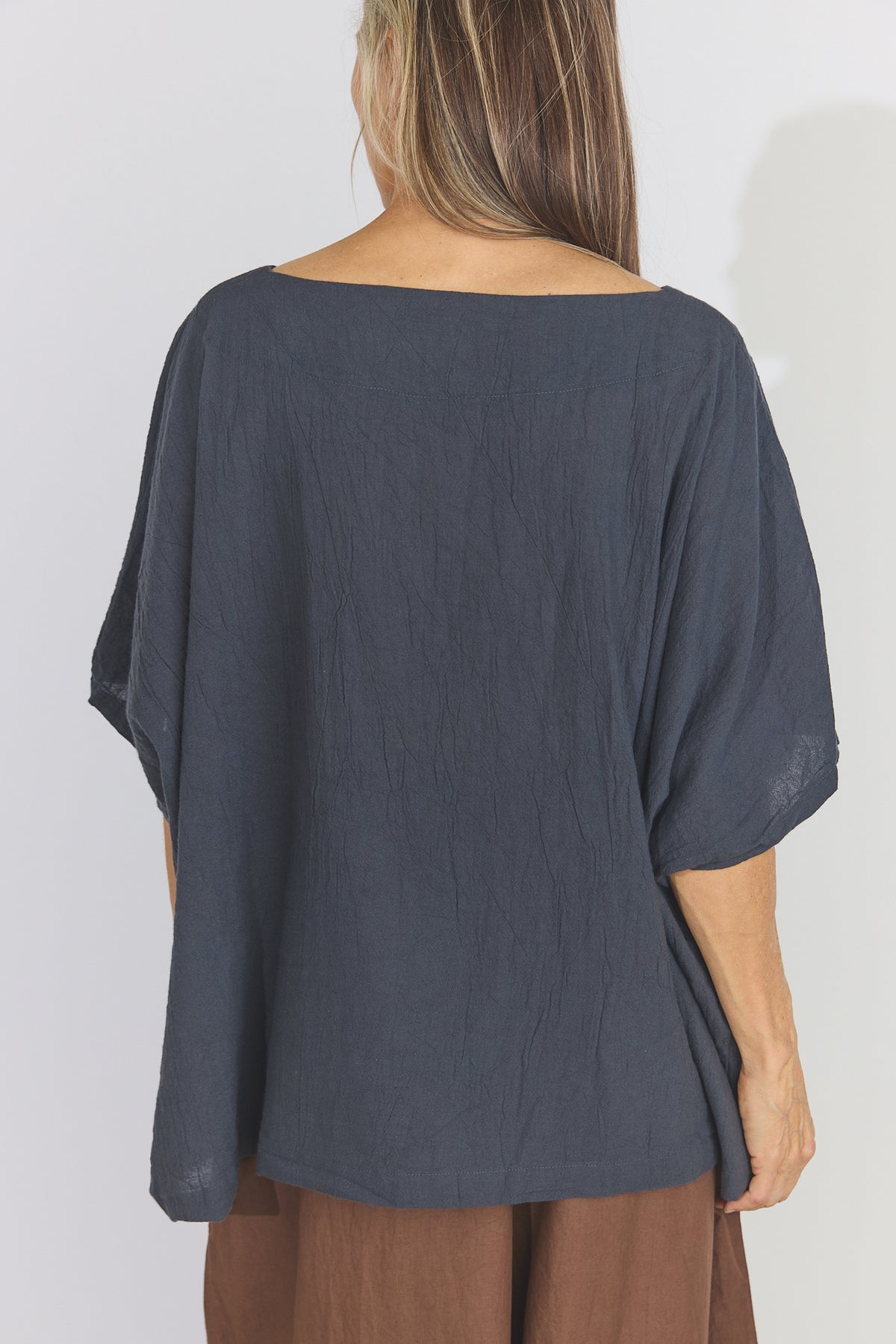Corse Cotton Box Top - Charcoal