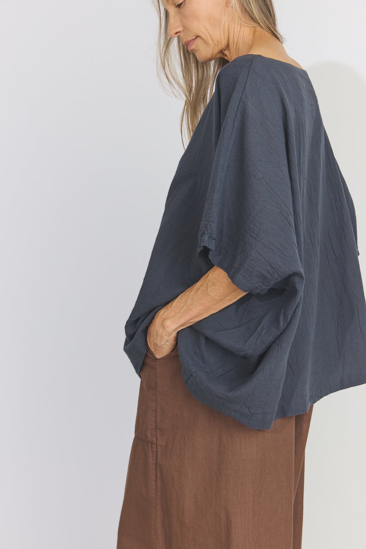 Corse Cotton Box Top - Charcoal