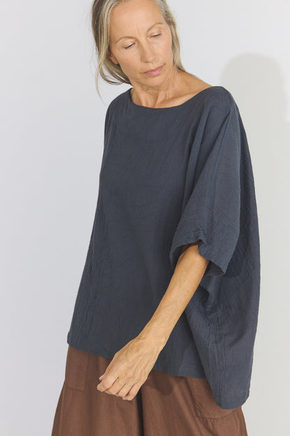 Corse Cotton Box Top - Charcoal